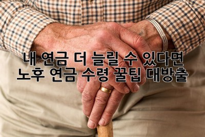 내 연금, 더 늘릴 수 있다면? 💸💰  노후 연금 수령 꿀팁 대방출! ✨