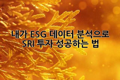 내가 ESG 데이터 분석으로 SRI 투자 성공하는 법!