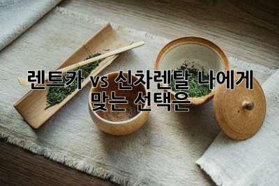 렌트카 vs 신차렌탈: 나에게 맞는 선택은?