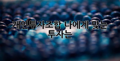 개인투자조합, 나에게 맞는 투자는? 🤔