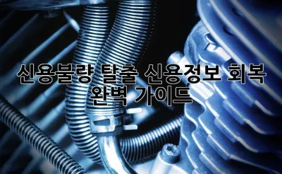 신용불량 탈출! 신용정보 회복 완벽 가이드 ✨