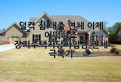 덜컥! 집 대출 연체… 이제 어떡하죠? 😭 장기주택저당차입금 연체 극복기