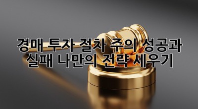 경매 투자 절차 주의! 성공과 실패, 나만의 전략 세우기 ✨