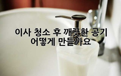 이사 청소 후 깨끗한 공기, 어떻게 만들까요?