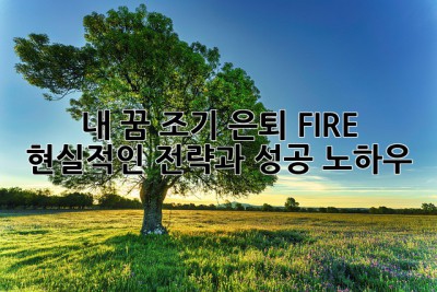 🔥내 꿈, 조기 은퇴 FIRE! 현실적인 전략과 성공 노하우🔥