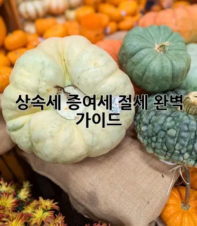 상속세 증여세 절세 완벽 가이드! ✨