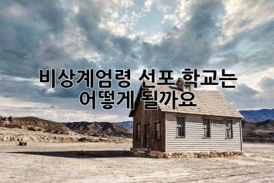 비상계엄령 선포... 학교는 어떻게 될까요? 😔