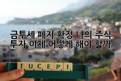 금투세 폐지 확정?! 나의 주식 투자, 이제 어떻게 해야 할까? 🤔
