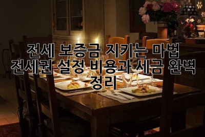 전세 보증금 지키는 마법! 전세권 설정, 비용과 세금 완벽 정리