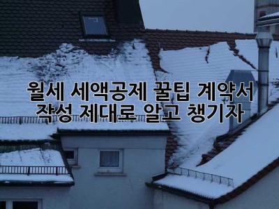 월세 세액공제 꿀팁! 계약서 작성, 제대로 알고 챙기자!