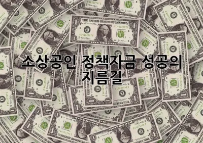 소상공인 정책자금, 성공의 지름길! 💯