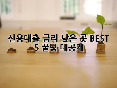신용대출 금리 낮은 곳 BEST 5 꿀팁 대공개! ✨
