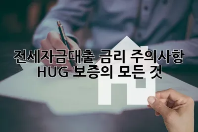 전세자금대출 금리 주의사항: HUG 보증의 모든 것!