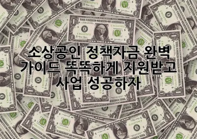 소상공인 정책자금 완벽 가이드: 똑똑하게 지원받고 사업 성공하자! 🎉