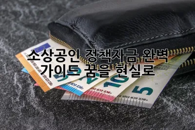 소상공인 정책자금 완벽 가이드: 꿈을 현실로! ✨