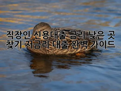직장인 신용대출 금리 낮은 곳 찾기! 저금리 대출 완벽 가이드 ✨