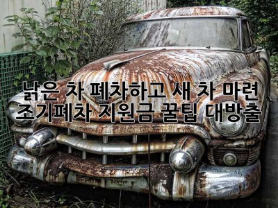 낡은 차, 폐차하고 새 차 마련? 조기폐차 지원금 꿀팁 대방출!