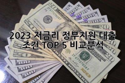 2023 저금리 정부지원 대출 조건 TOP 5 비교분석! 💰