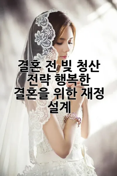 결혼 전 빚 청산 전략: 행복한 결혼을 위한 재정 설계 💍
