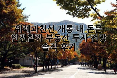 위례과천선 개통, 내 돈은 안전할까? 부동산 투자 전망 솔직 후기
