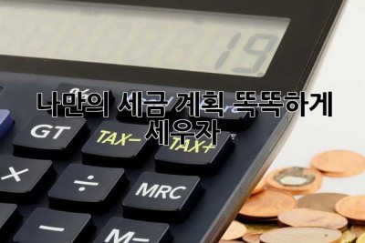 나만의 세금 계획, 똑똑하게 세우자!