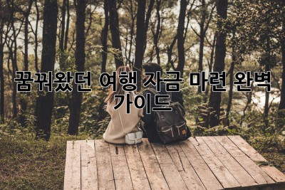 ✨꿈꿔왔던 여행, 자금 마련 완벽 가이드!✈️