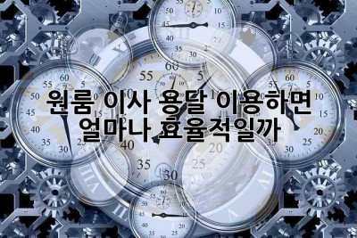 원룸 이사, 용달 이용하면 얼마나 효율적일까?