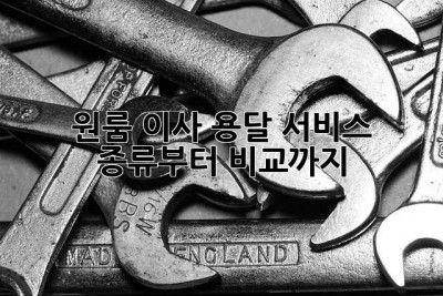 원룸 이사? 용달 서비스 종류부터 비교까지!