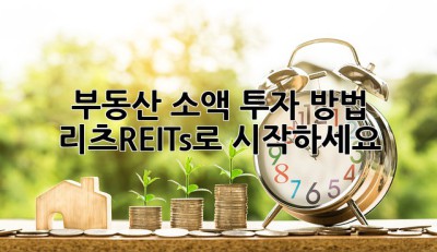 부동산 소액 투자 방법: 리츠(REITs)로 시작하세요! ✨