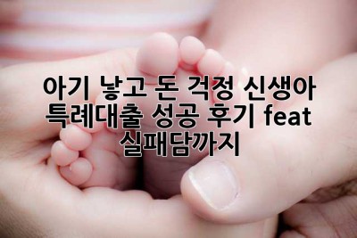 👶 아기 낳고 돈 걱정? 신생아 특례대출 성공 후기 (feat. 실패담까지!)