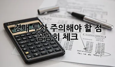 경매 투자, 주의해야 할 점 꼼꼼히 체크! 💰