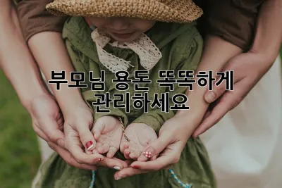 부모님 용돈, 똑똑하게 관리하세요! 💖