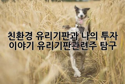 친환경 유리기판과 나의 투자 이야기: 유리기판관련주 탐구