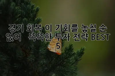 경기 회복, 이 기회를 놓칠 순 없어! 🚀  똑똑한 투자 전략 BEST 5