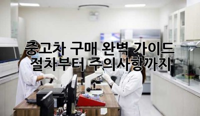 중고차 구매 완벽 가이드: 절차부터 주의사항까지!