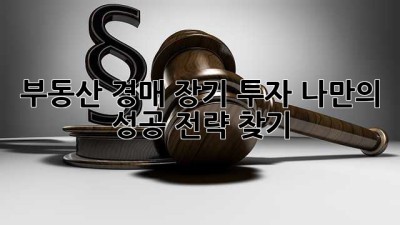 부동산 경매 장기 투자, 나만의 성공 전략 찾기