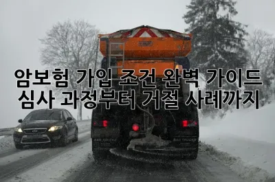 암보험 가입 조건 완벽 가이드: 심사 과정부터 거절 사례까지! 💯