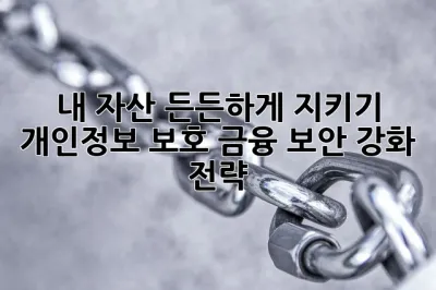 내 자산 든든하게 지키기: 개인정보 보호 금융 보안 강화 전략! 💰🔒