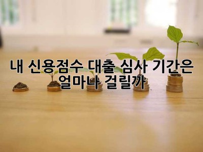 내 신용점수, 대출 심사 기간은 얼마나 걸릴까? 🤔