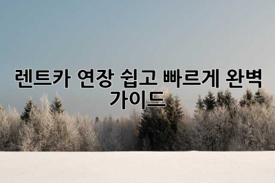 렌트카 연장, 쉽고 빠르게! 완벽 가이드