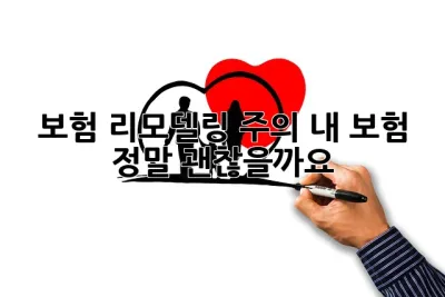 보험 리모델링 주의! 내 보험, 정말 괜찮을까요? 🤔