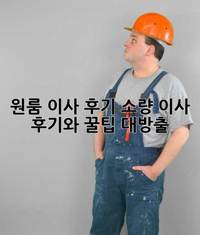 원룸 이사 후기: 소량 이사 후기와 꿀팁 대방출!