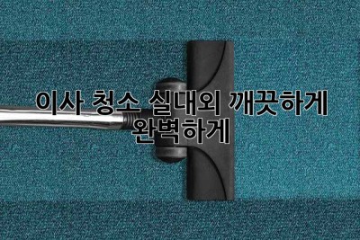 이사 청소: 실내외 깨끗하게, 완벽하게! ✨
