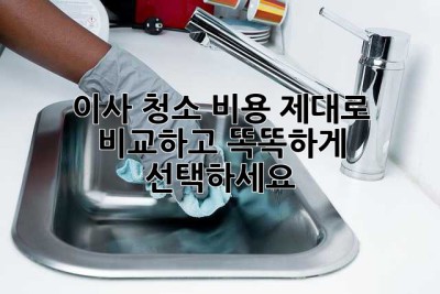 이사 청소 비용, 제대로 비교하고 똑똑하게 선택하세요!