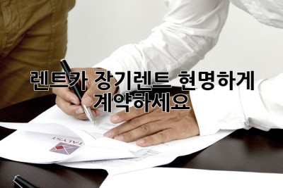 렌트카 장기렌트, 현명하게 계약하세요!