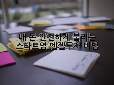 내 돈, 안전하게 불리는 스타트업 엔젤투자 비법!