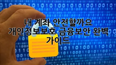 내 계좌, 안전할까요? 😭 개인정보보호 금융보안 완벽 가이드!