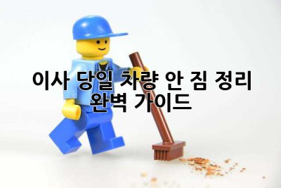 이사 당일, 차량 안 짐 정리 완벽 가이드!