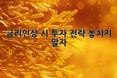 금리인상 시 투자 전략: 놓치지 말자! 🚀
