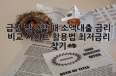 급전 필요할 때? 소액대출 금리 비교 사이트 활용법! 최저금리 찾기